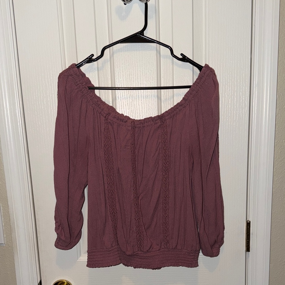 Aeropostale Plum Off-Shoulder Blouse